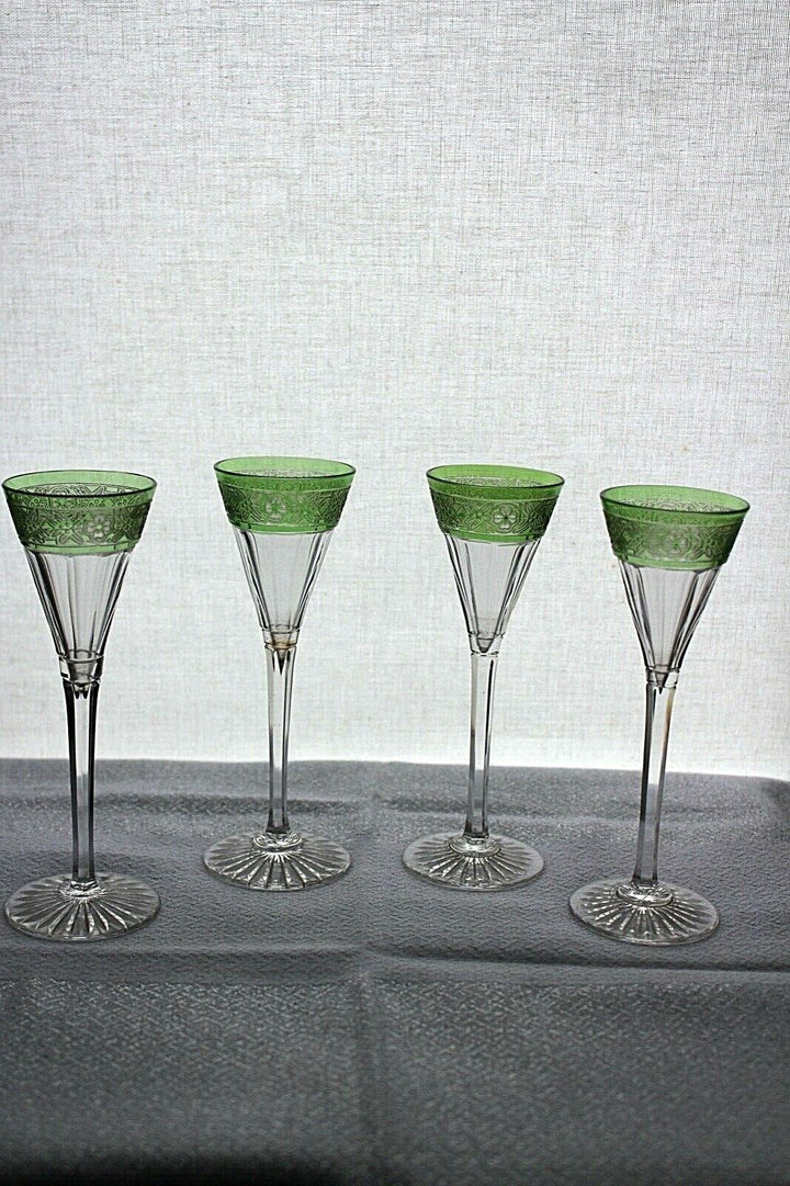 Antique French Baccarat cut crystal stemware decanter set c 1900