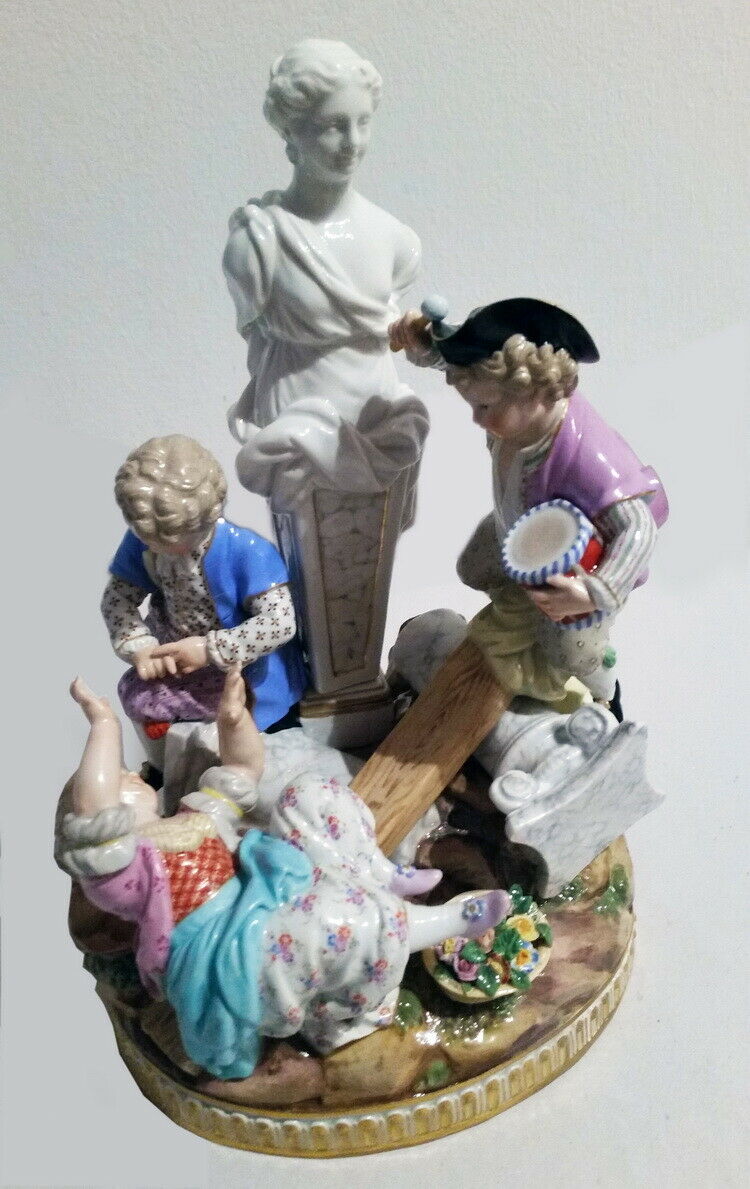 MEISSEN マイセン FIGUR GRUPPE DIE SCHAUKEL GROUP THE SWING M.V.ACIER MNR:G32 UM 1920