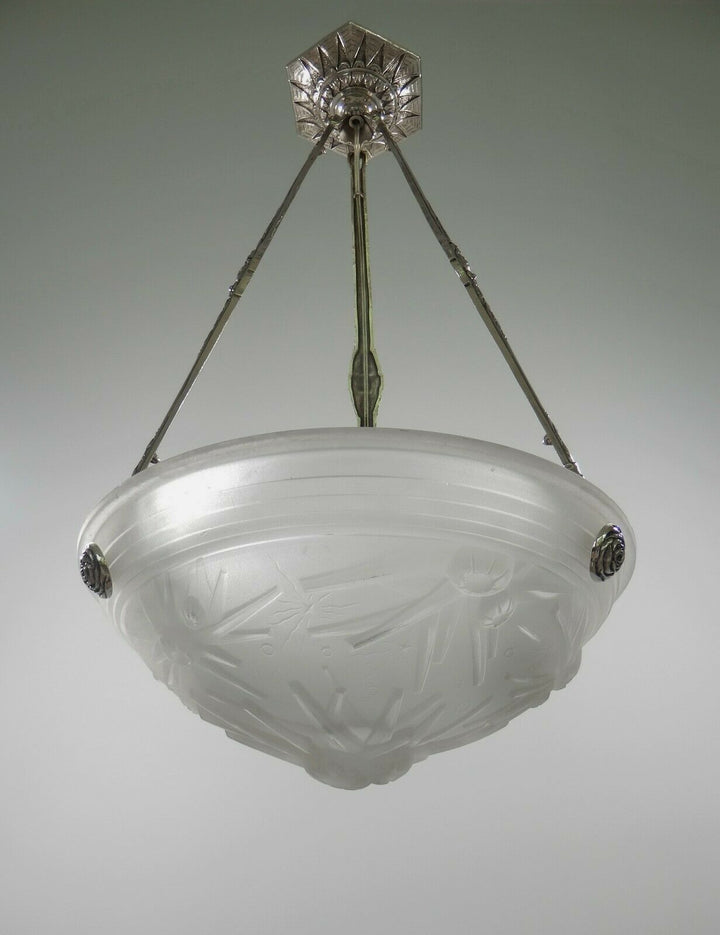ミューラー兄弟　作：1930フランスアールデコ調シャンデリアランプ