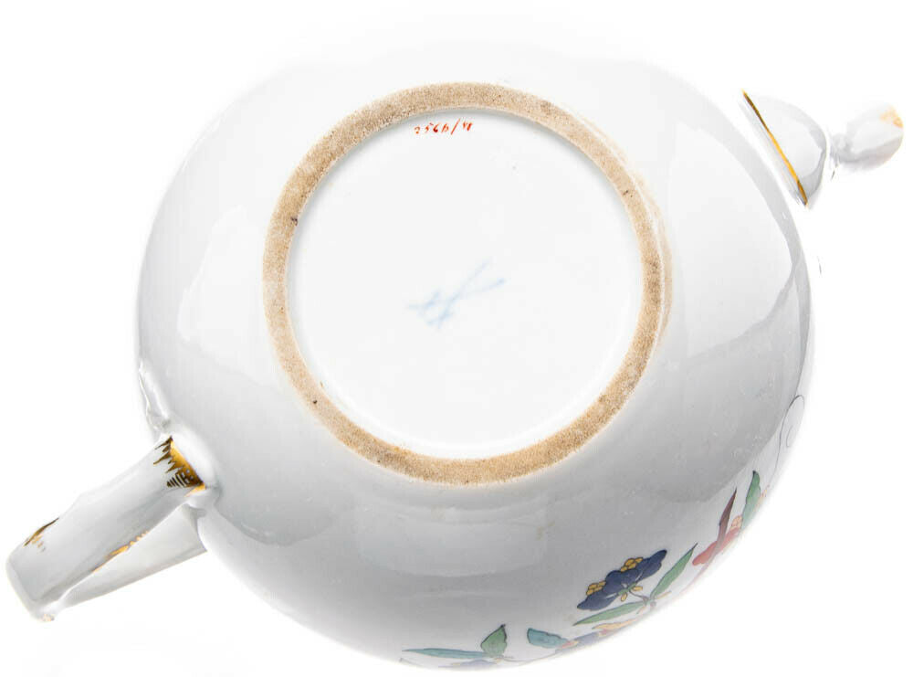 マイセン　ティーポット　シノワズリ　中国の蝶