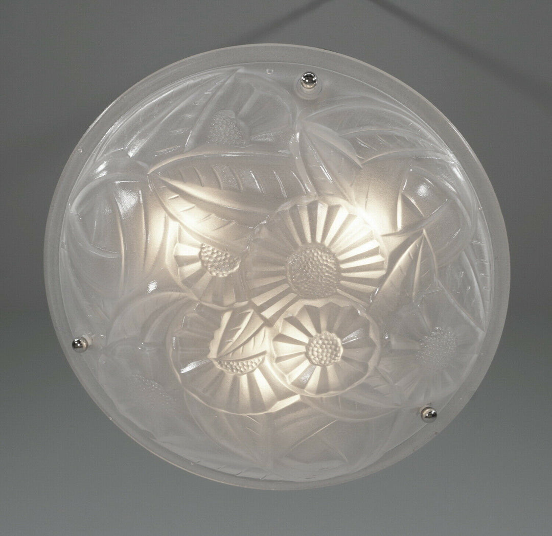 DEGUE : FRENCH 1930 ART DECO CHANDELIER ... pendant lustre lamp lampe muller era