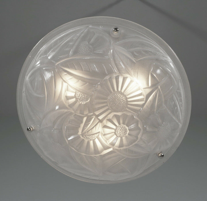 DEGUE : FRENCH 1930 ART DECO CHANDELIER ... pendant lustre lamp lampe muller era