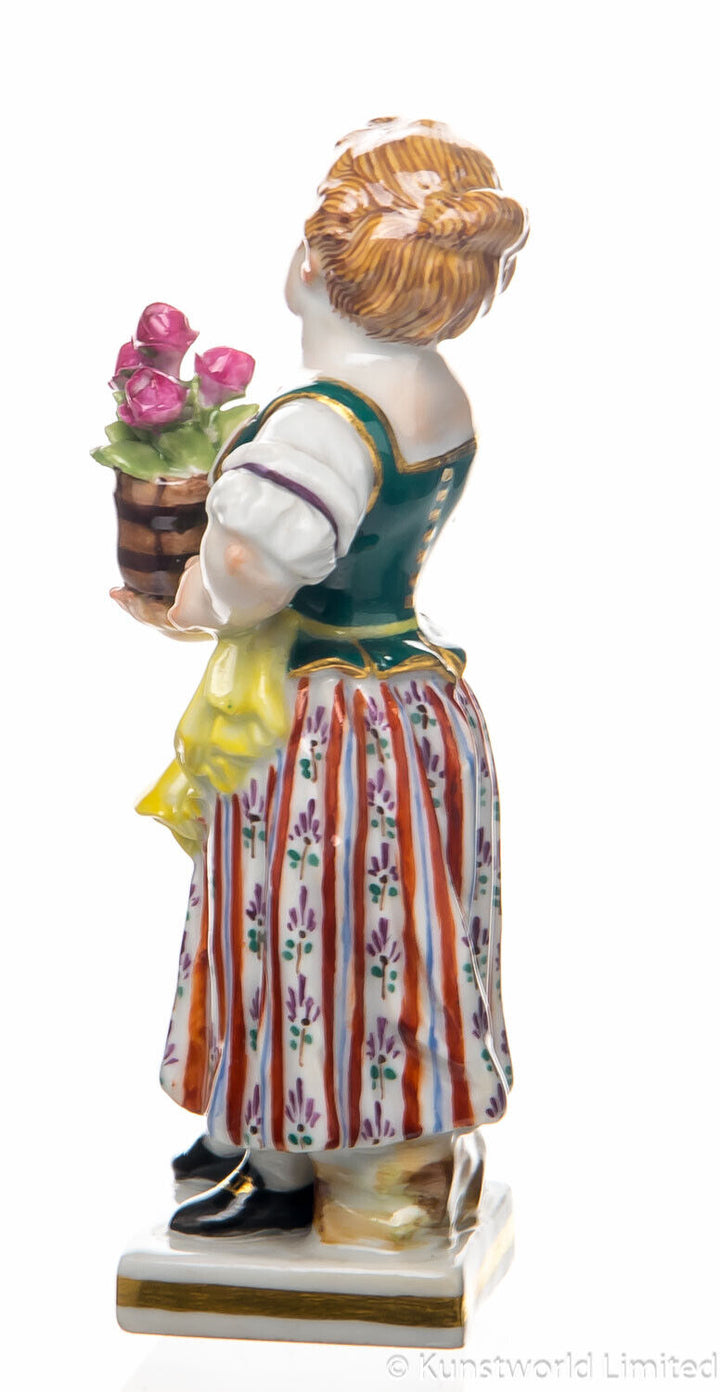 マイセン人形　植木鉢を持つ庭師の子供　ヴィクトル・アシエ作 　一級品