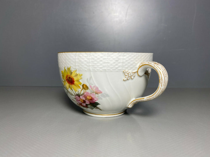KPM BERLIN GEDECK TASSE UT NEUOSIER WEICHMALEREI BLUMEN DEKOR 50 1.WAHL 1914 Nr2