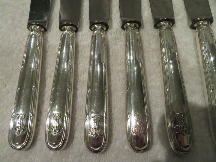 1900 french 950 silver 17 dinner knives Puiforcat Louis XVI st