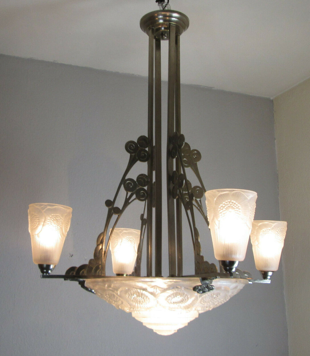 WONDERFUL FRENCH ART DECO CHANDELIER 1925 - VERDUN - FRANCE