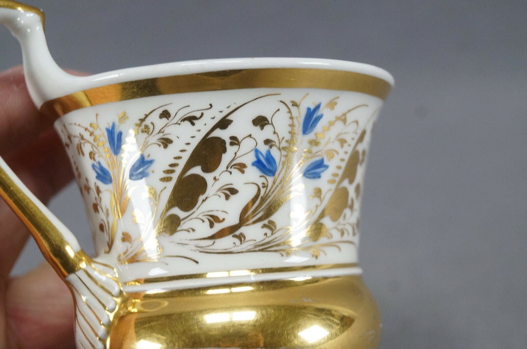 KPM Berlin Hand Painted Blue & Gold Floral Scrollwork Empire Form Cup C. 1820-40