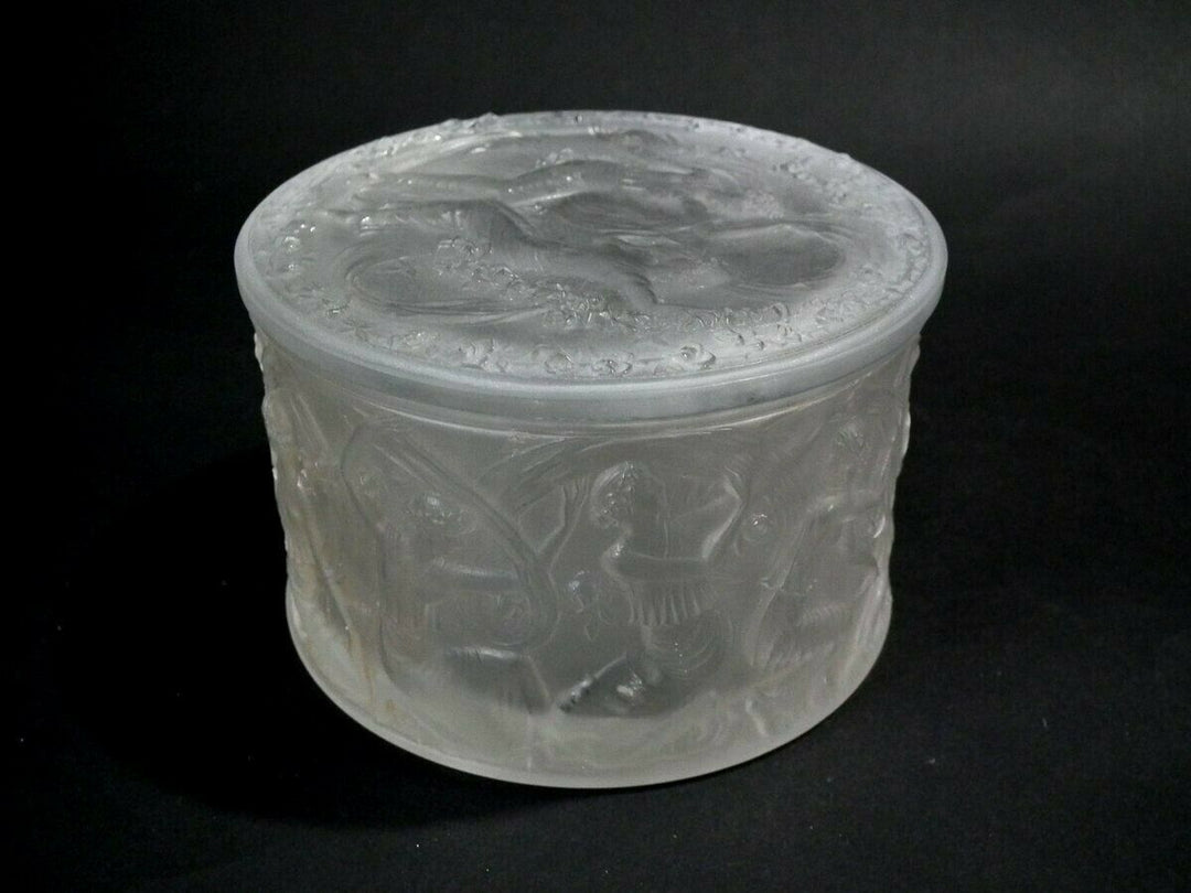 Rene Lalique Clear & frosted Glass 'Figurines Et Voiles' Box