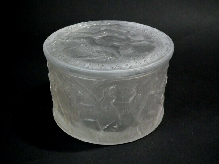 Rene Lalique Clear & frosted Glass 'Figurines Et Voiles' Box