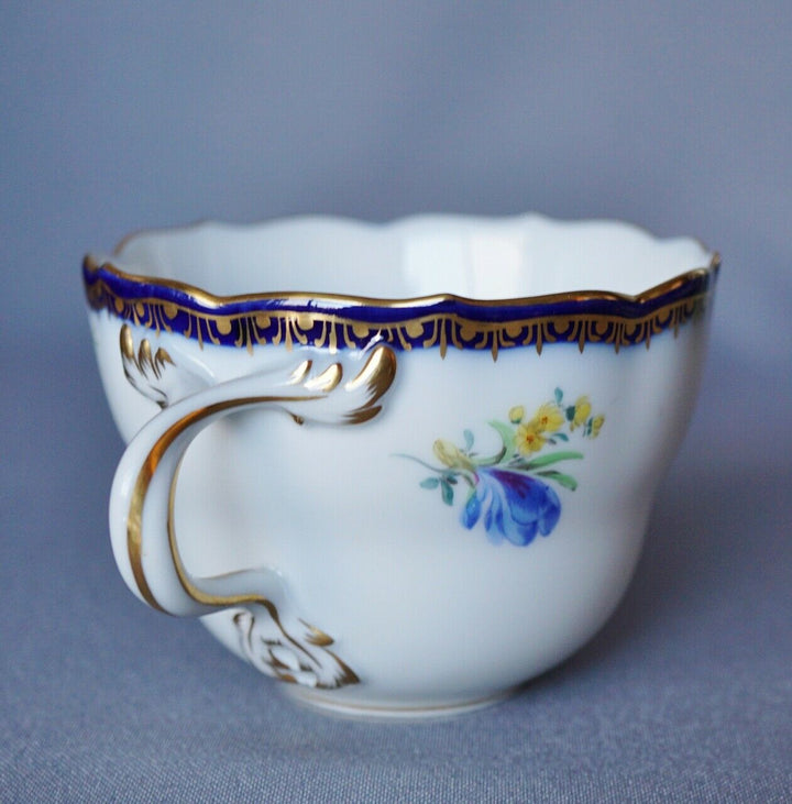 Kaffeegedeck A-Kante mit 5 Feldblumen Porzellan von Meissen 1. Wahl