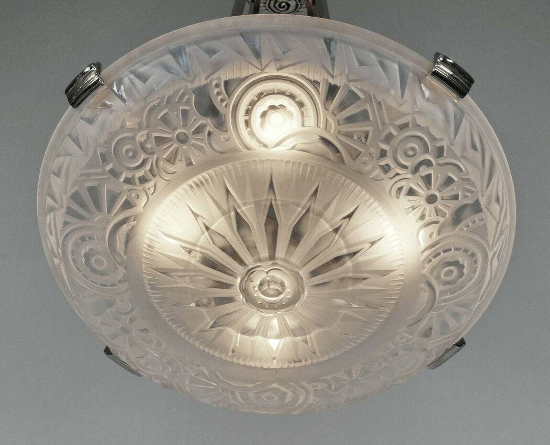 ミューラー兄弟：1930年フランスアールデコ調ペンダントシャンデリア