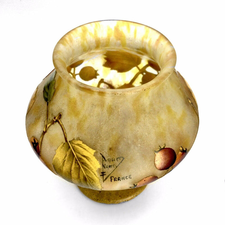 DAUM NANCY VASE POMME D‘API UM 1910