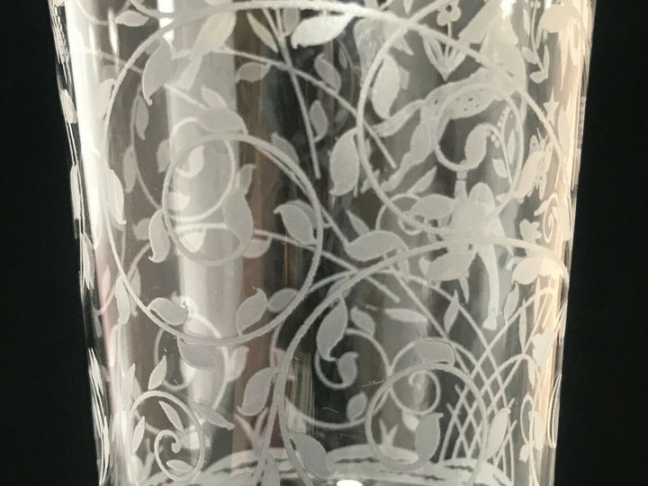 Vintage Baccarat Crystal-Jasmina Wine Glass Goblets-Etched w/Gold Trim-Set Of 4