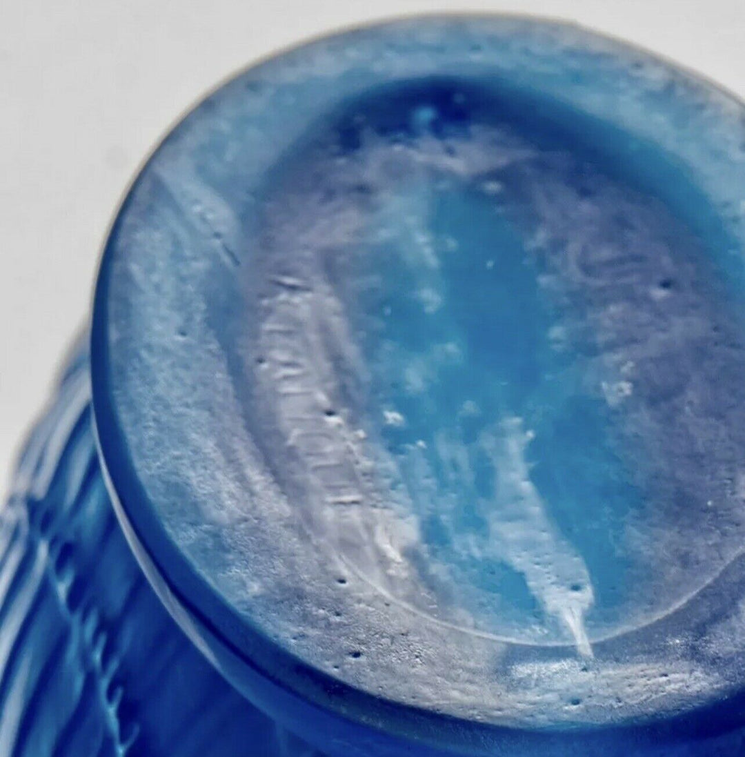 Vase Escargot René Lalique Bleu Electrique R.Lalique Electric Blue Glass Snail