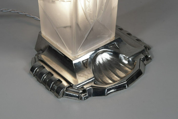 LÉON HUGUE : FRENCH 1930 ART DECO LAMP ......... degué daum era France veilleuse