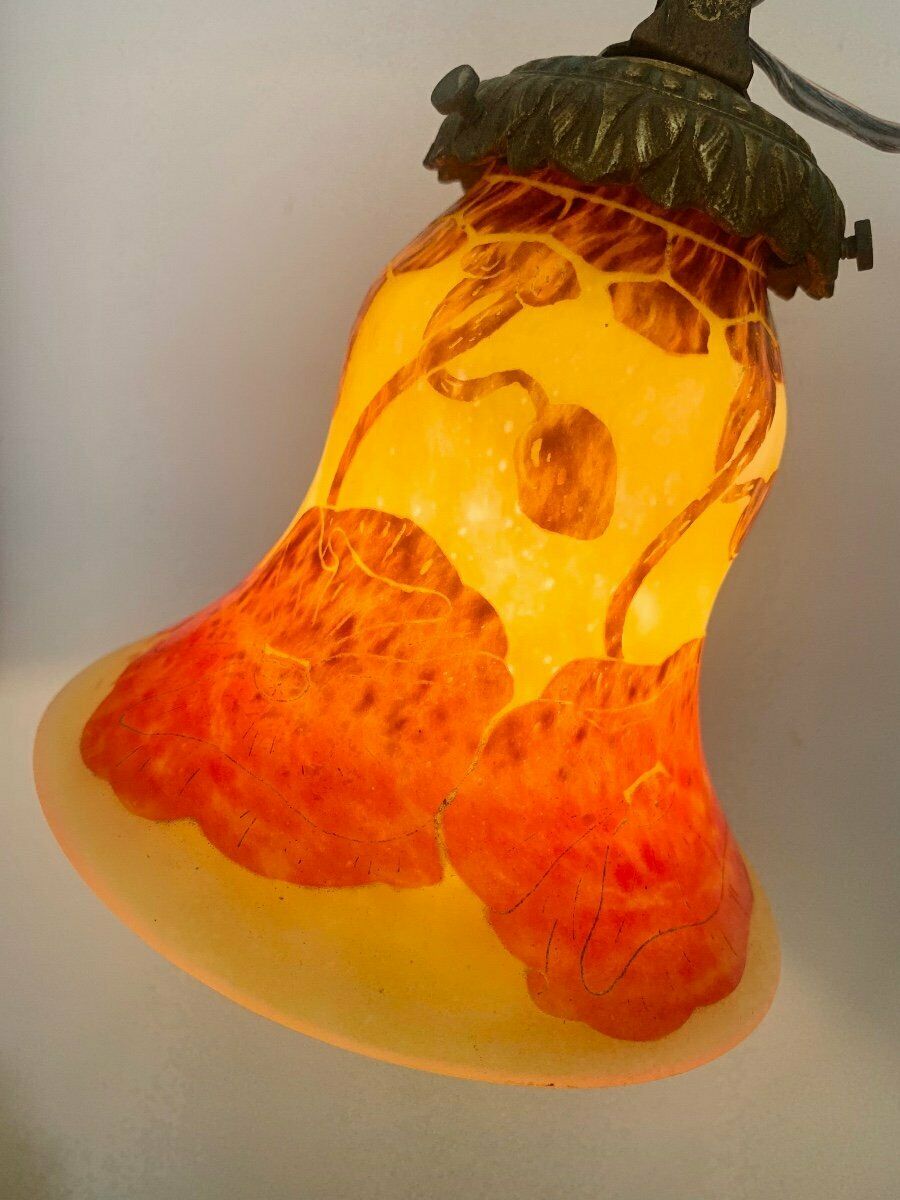 ル・ヴェール・フランセ（シュナイダー兄弟）アンティークテーブルランプ　ポピーの花