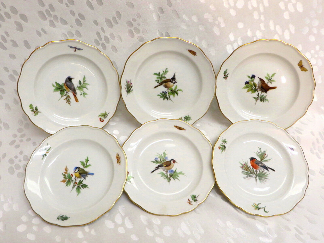 TOP-Meissen 1.Wahl Mocca-/Espresso-Service, Vögel, Insekten, & Kuchenteller ©
