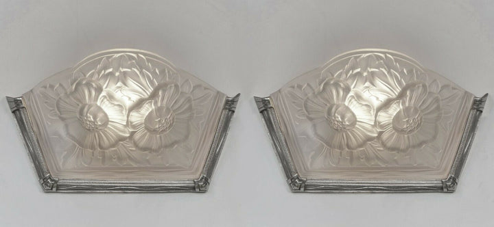 Moscovici & Verdun : a pair of French 1930 Art Deco wall sconces France
