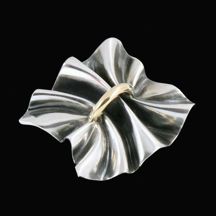 ジョージジェンセン　スターリングシルバー　18K　ブローチ　#399　Lene Munthe