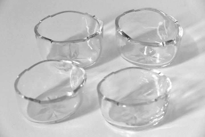 Collet French Sterling Silver 18k Gold Set 4 Salt Cellars, Spoons, Original box