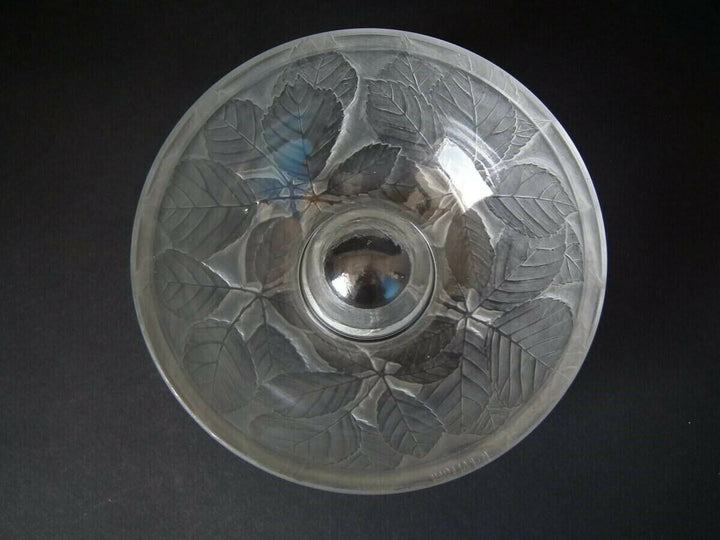 Rene Lalique Clear & Frosted Glass 'Cernay' Inkwell