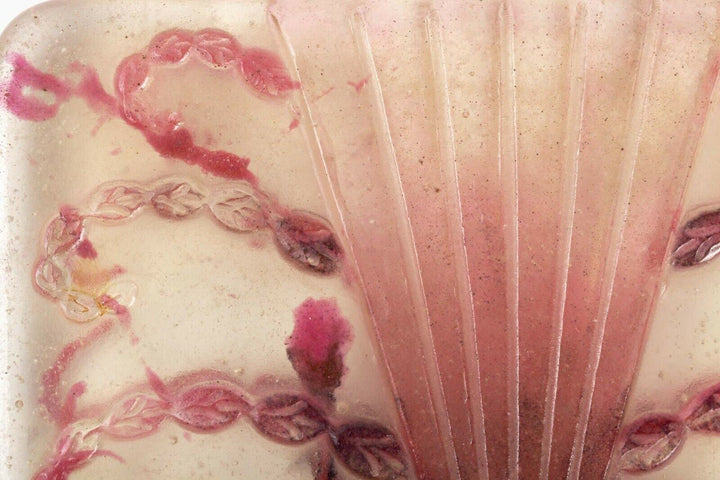 Lampe Veilleuse Algues Blanche Rose Fer Forgé Argy Rousseau Night Lamp Iron Base