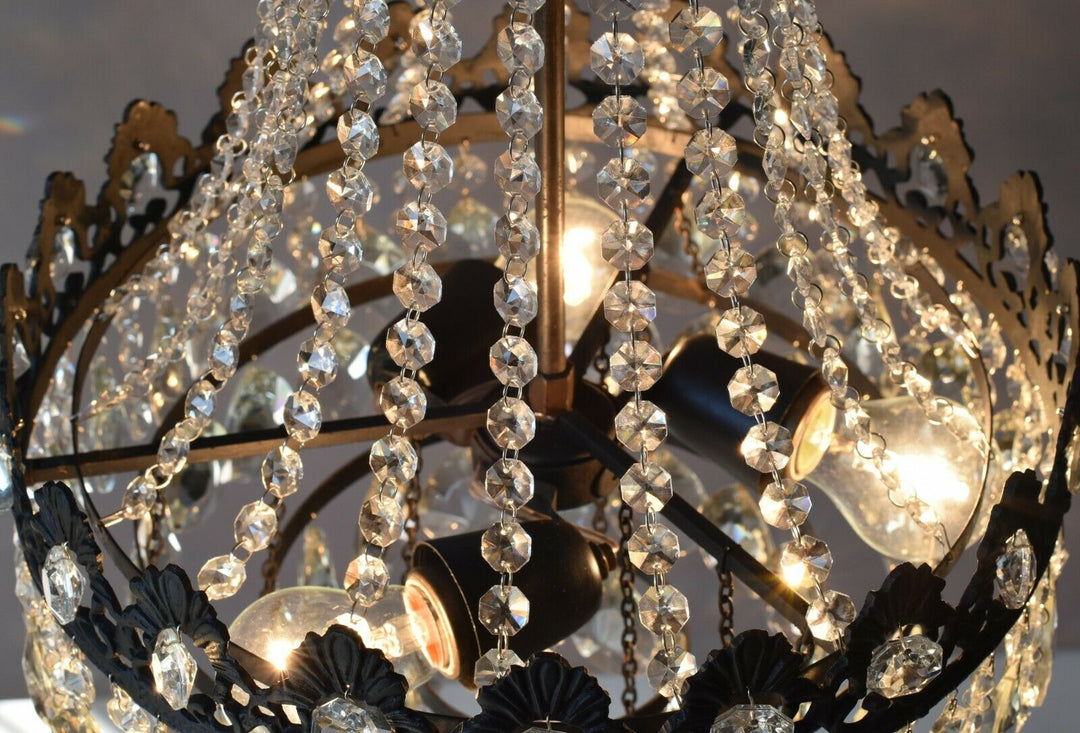 French Empire Chandelier Antique Style Vintage Hallway Lighting, Ceiling Pendant