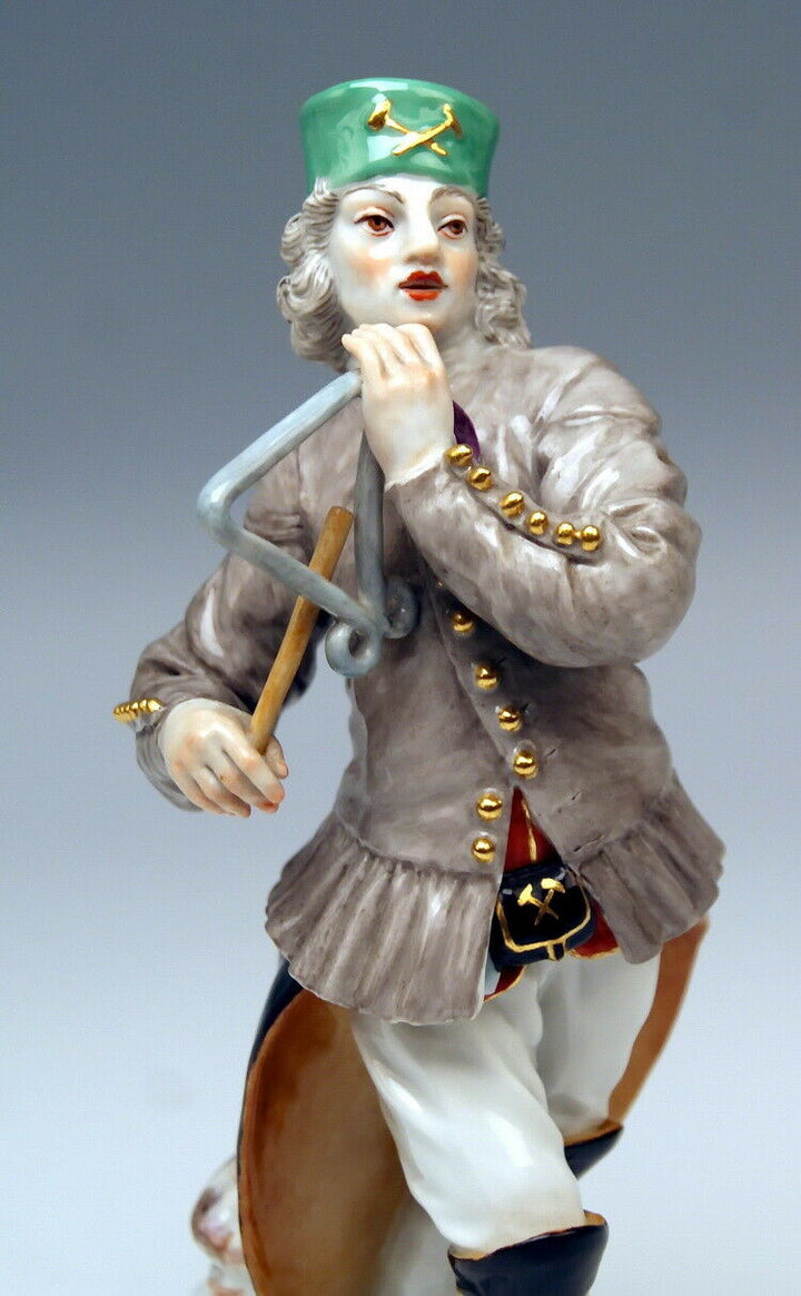 マイセン　大型人形　アンティーク マイセン人形(MEISSEN) 「トライアングルを持つ鉱山労働者