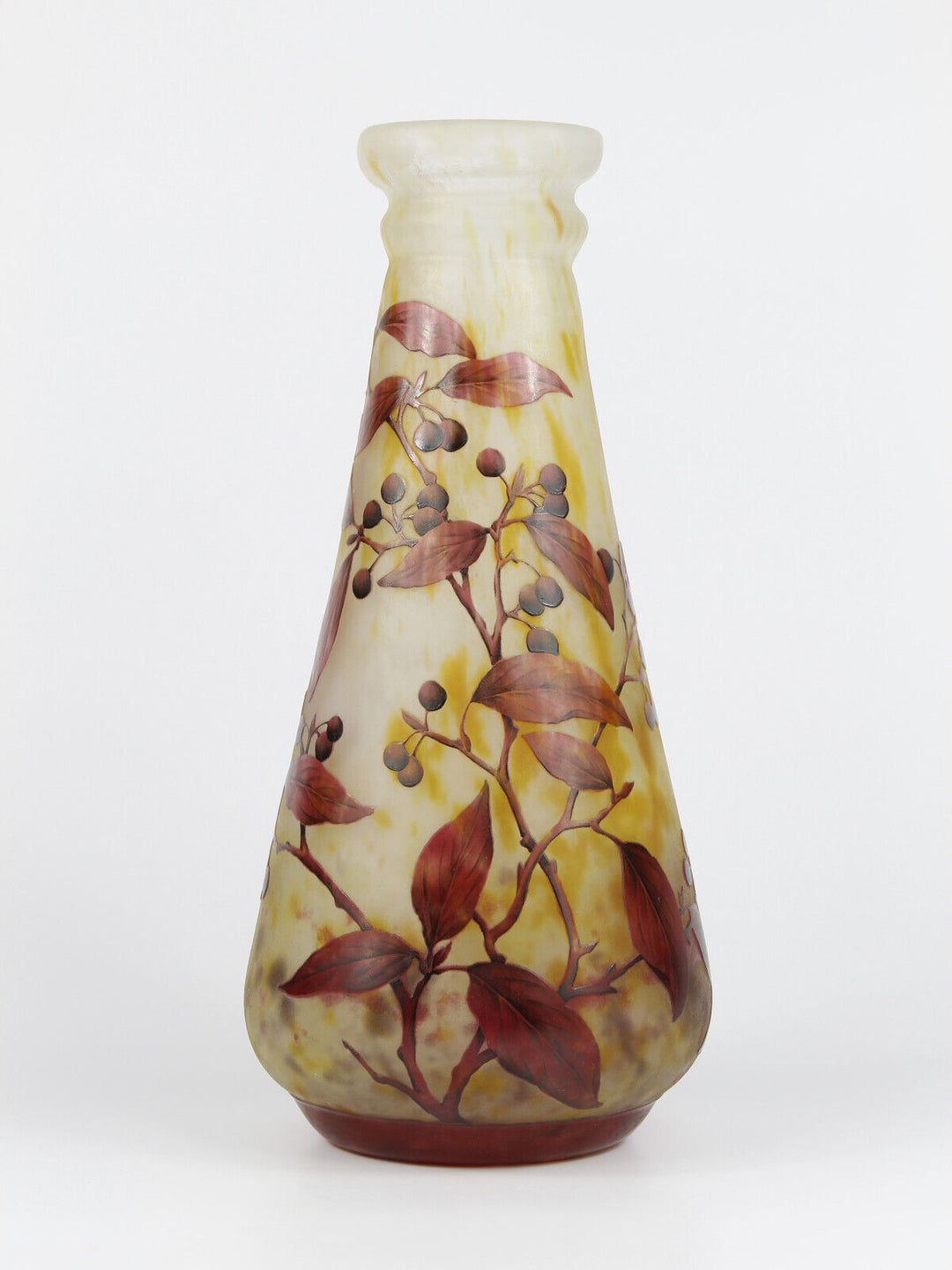 ドーム兄弟（ドームナンシー）　アールヌーボー時代の花瓶　セイヨウミズキ