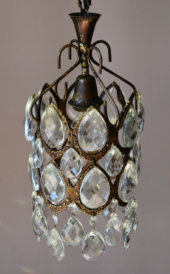 French Empire Lantern Vintage Crystal Chandelier, Lighting, Light Lamp Pendant