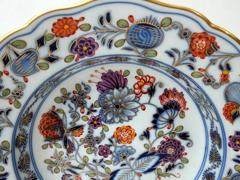 希少 マイセン プレート 皿 ビンテージ アンティーク 陶器 骨董 マイセン プレート□ブルーオーキッド サラダプレート 18.5cm 蘭