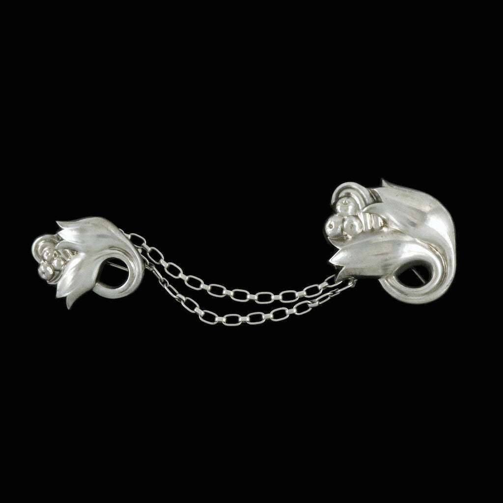 Georg Jensen. Sterling Silver Double Brooch / Pin Set #100CA