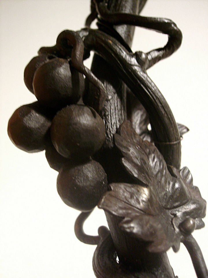 DAUM ☨ NANCY – lampe art déco en fer forgé et tulipe 1925/1930