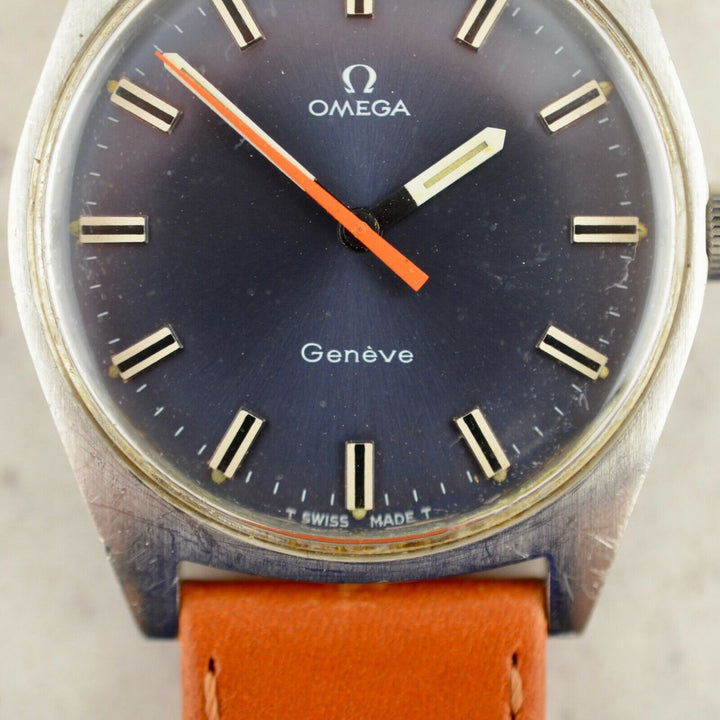 オメガ　べっ甲　ジュネーブ　腕時計　ビンテージ OMEGA 】1974年製 オメガ ジュネーブ スクエア型 ゴールド
