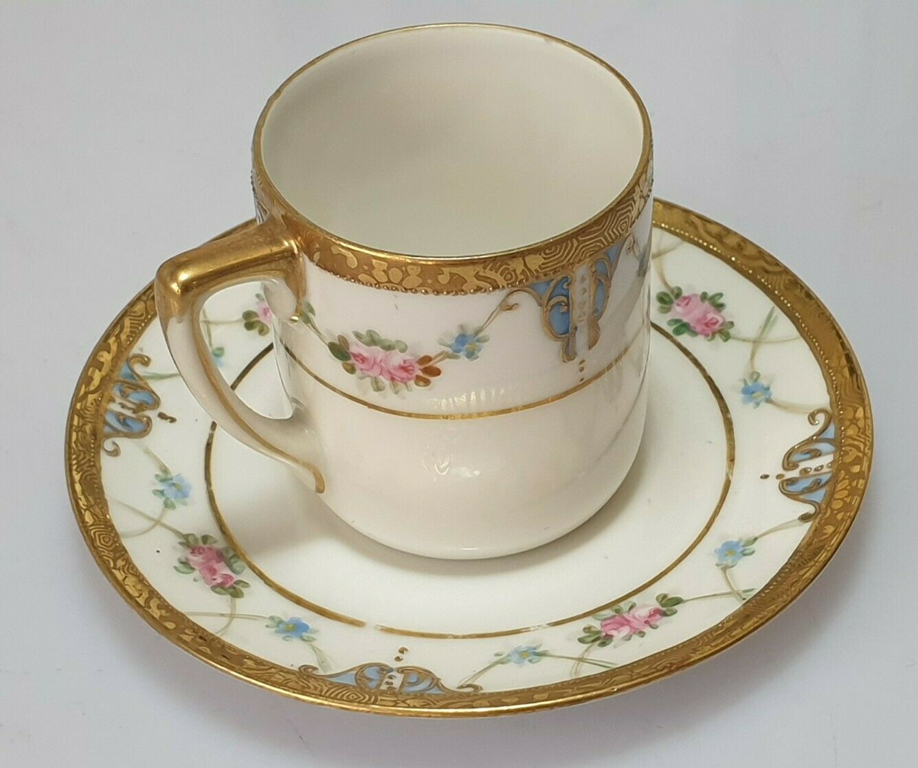 明治時代 【趣楽】 ノリタケ オールドノリタケ 古美術 オールドノリタケ 高さ19 花図花瓶 置物