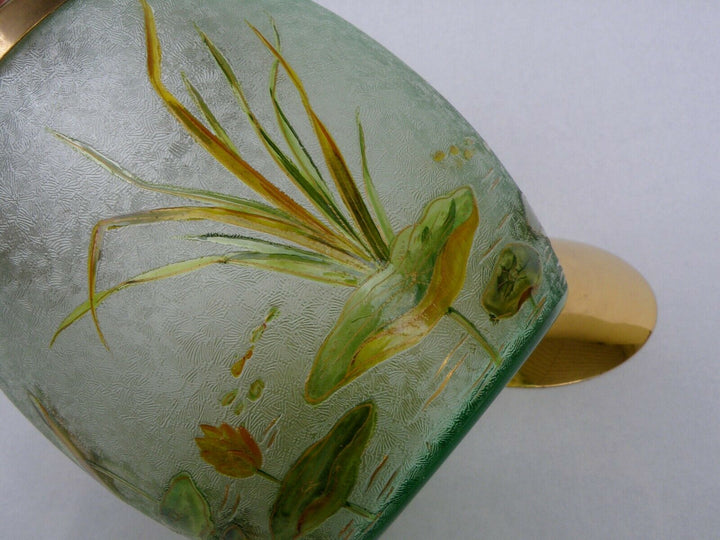 Baccarat ?Saint Louis ? Fabulous Art Nouveau Candy Box Acid Engraved Lilies