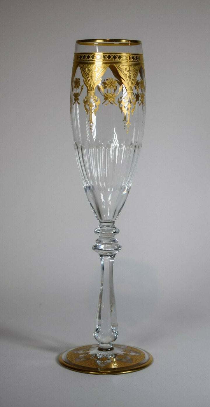 Baccarat Prestige Gold Crystal Champagne Flute