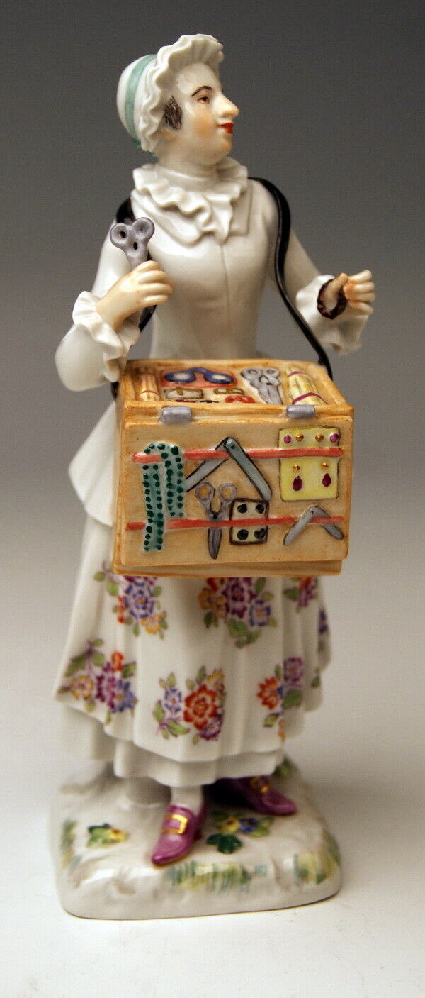 邁森 MEISSEN マイセン FIGUR PARISER AUSRUFER TABULETTKRÄMERIN KAENDLER MNR: 73281