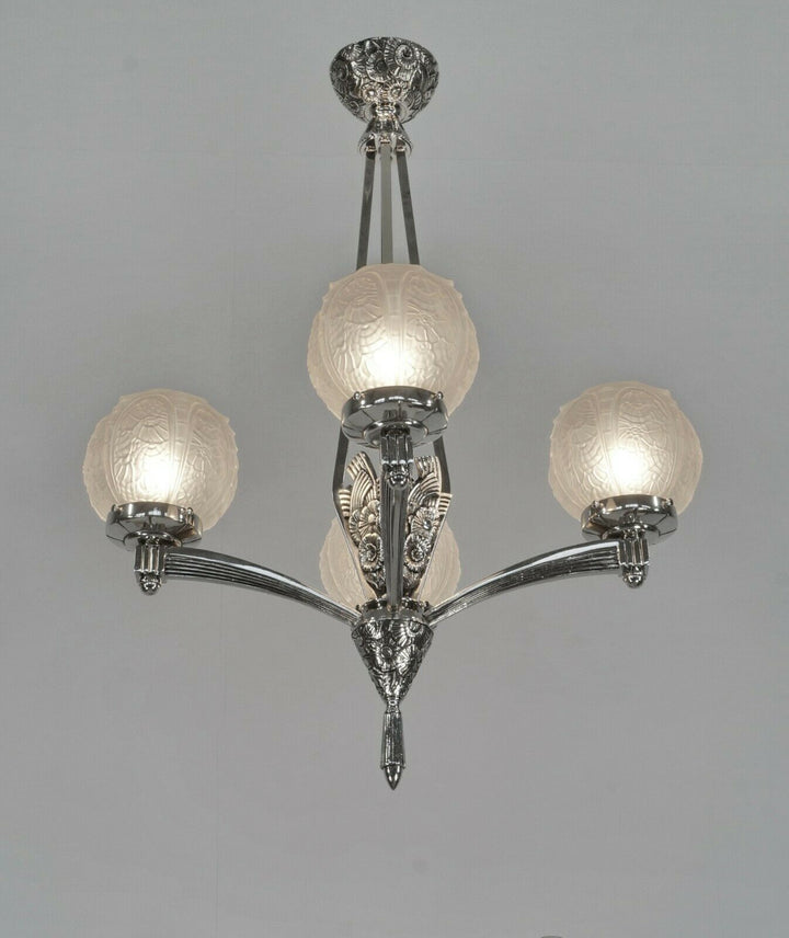 VANDAMME : FRENCH 1930 ART DECO CHANDELIER .......... lamp muller degue daum era