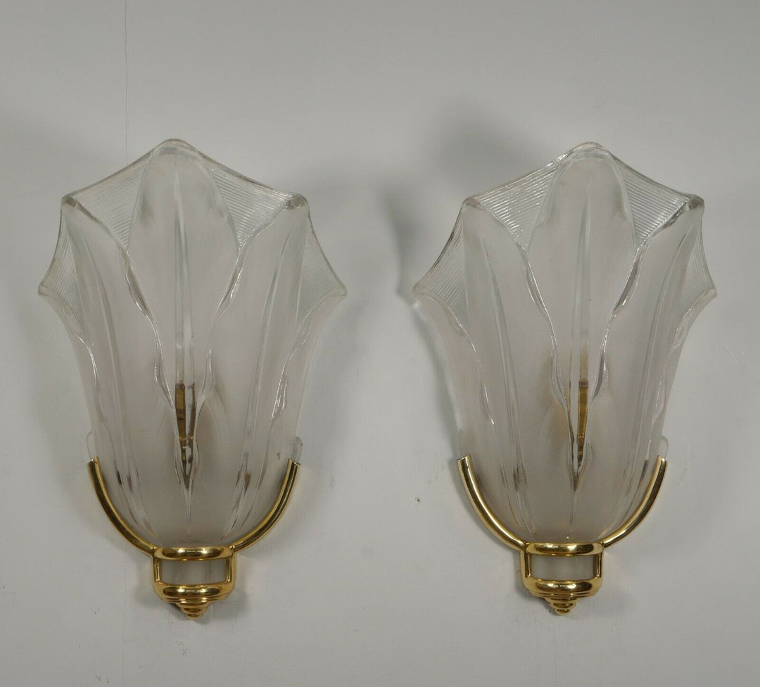 J.Gauthier EZAN : PAIR OF FRENCH ART DECO WALL SCONCES . lamp 1930 muller era