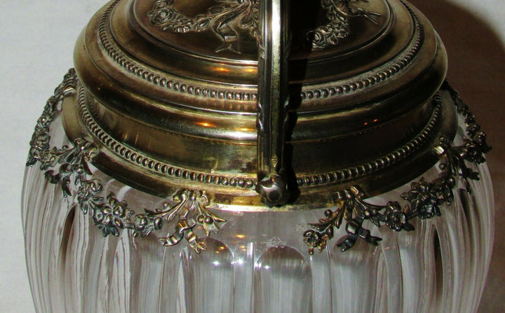 RARE SEAU POT A BISCUITS CRISTAL ARGENT MASSIF VERMEIL PUIFORCAT