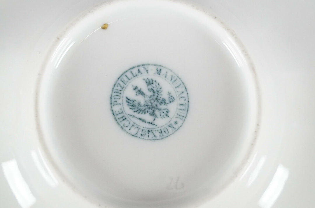 KPM Berlin Hand Painted Multicolor Floral & Gold Demitasse Cup & Saucer C. 1840s