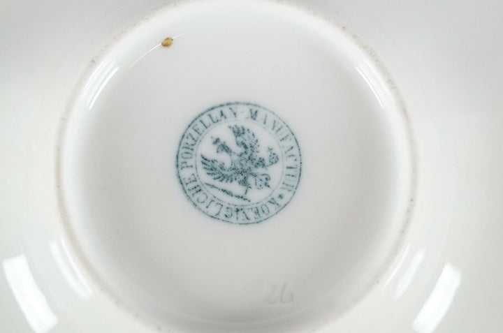 KPM Berlin Hand Painted Multicolor Floral & Gold Demitasse Cup & Saucer C. 1840s
