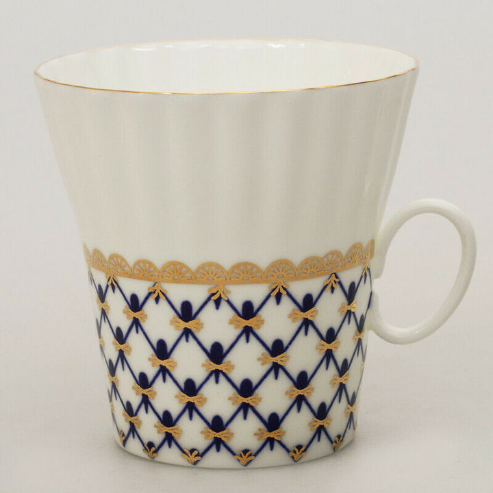 Dandelion Cobalt Net Coffee Cup & Saucer Imperial Porcelain Lomonosov Bone China