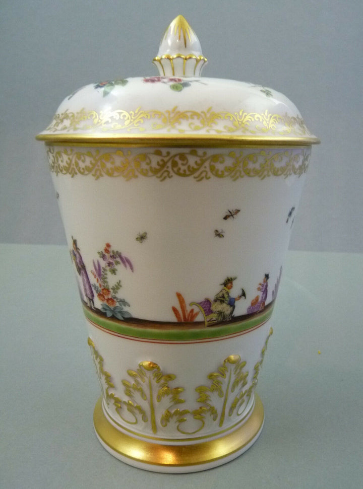 NP 18.400,--€ Deckelpokal Chinoserien umlaufend Hoeroldt 1.Wahl TOP Meissen