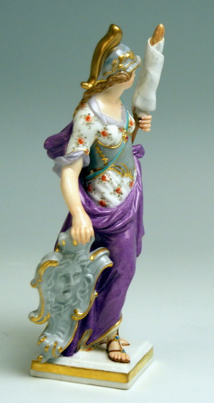 MEISSEN FIGUR ANTIKE GÖTTIN MINERVA ALLEGORIE DES KRIEGES KÄNDLER NR:C53 UM 1840