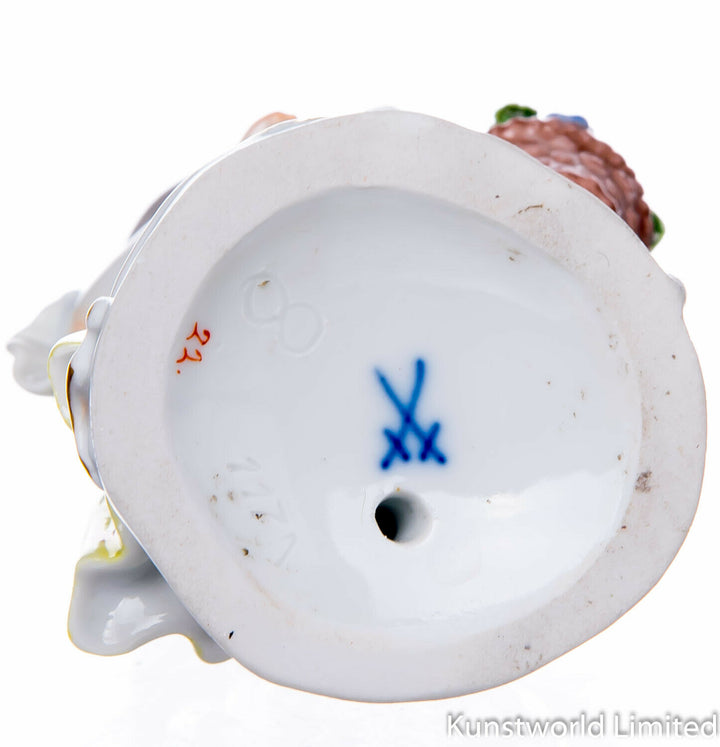 マイセン人形 花籠を持つ庭師の少女 ガーデニングチャイルド 一級品