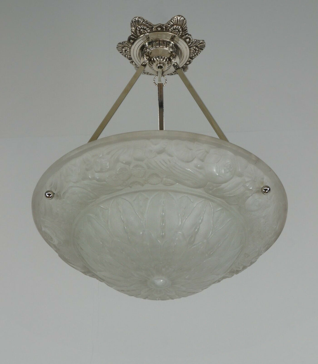 PETITOT : FRENCH 1930 ART DECO PENDANT . chandelier 1925 lamp muller era France