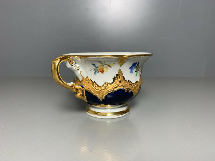 MEISSEN MOKKA GEDECK 2-TLG TASSE UT B-FORM KOBALTBLAU STREUBLÜMCHEN VIEL GOLD