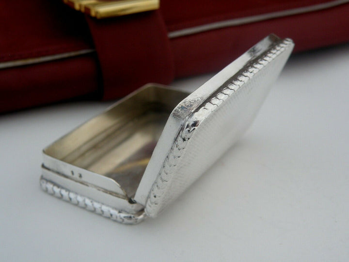 Antique English Sterling Silver Pill Box Monogramm Decor 1871